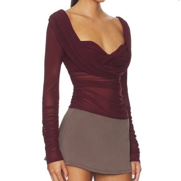 MAJORELLE Burgundy “Simone Top” NWT - Picture 2 of 3